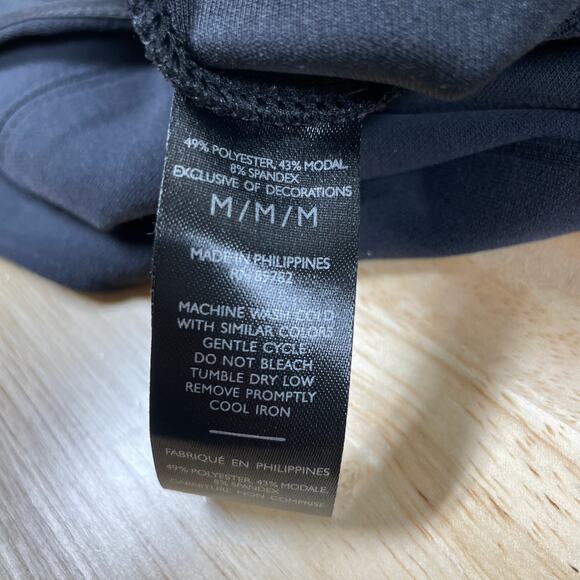 Natori NWT Mia Sanded Jersey Tie-Waist Jumpsuit Size M V-Neck V-Back Black Gray - Picture 5 of 9